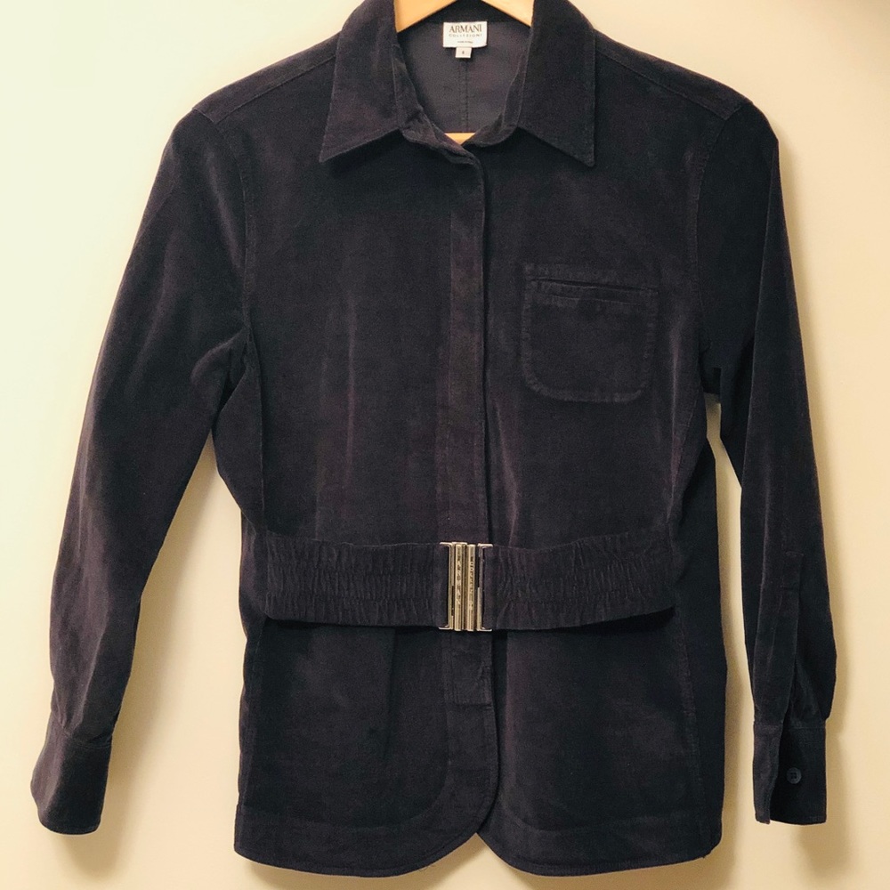 Armani Collezioni Grey Velvet Blazer